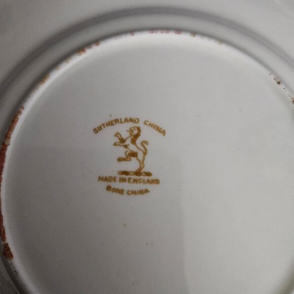 Sutherland China England 5.5" Floral Bone China Saucers Set of 4 Vintage - Picture 3 of 3